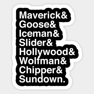 Top Gun Call Signs Sticker